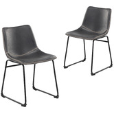 Temple &amp; Webster Phoenix Vintage-Style Faux Leather Dining Chairs