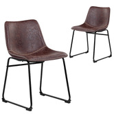 Temple &amp; Webster Phoenix Vintage-Style Faux Leather Dining Chairs