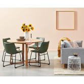 Temple &amp; Webster Phoenix Vintage-Style Faux Leather Dining Chairs