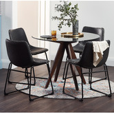 Temple &amp; Webster Phoenix Vintage-Style Faux Leather Dining Chairs