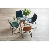 Temple &amp; Webster Phoenix Vintage-Style Faux Leather Dining Chairs