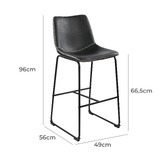 Temple &amp; Webster 66cm Phoenix Vintage-Style Faux Leather Barstools