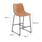 Temple &amp; Webster 66cm Phoenix Vintage-Style Faux Leather Barstools