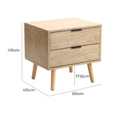 Temple & Webster Natural Lars 2 Drawer Bedside Table