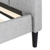 Temple &amp; Webster Light Grey Imogen Upholstered Bed with USB