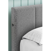 Temple &amp; Webster Light Grey Imogen Upholstered Bed with USB
