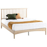 Temple &amp; Webster White Washed Liam Pine Wood Bed