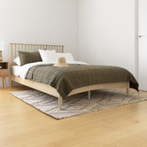 Temple &amp; Webster White Washed Liam Pine Wood Bed