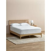 Temple &amp; Webster White Washed Liam Pine Wood Bed