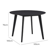 Temple & Webster Black Larsen Round Wooden Dining Table