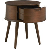 Temple &amp; Webster Olsen Scandinavian Style Curved 1 Drawer Bedside Table