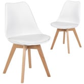 Temple &amp; Webster Nova Beech Wood &amp; Faux Leather Dining Chairs