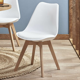 Temple &amp; Webster Nova Beech &amp; Faux Leather Dining Chairs