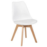 Temple &amp; Webster Nova Beech &amp; Faux Leather Dining Chairs