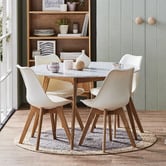 Temple &amp; Webster Nova Beech Wood &amp; Faux Leather Dining Chairs