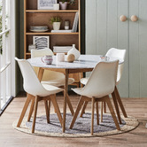 Temple &amp; Webster Nova Beech &amp; Faux Leather Dining Chairs