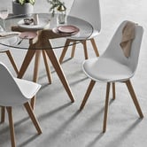 Temple &amp; Webster Nova Beech Wood &amp; Faux Leather Dining Chairs