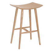 Temple &amp; Webster 65.7cm Yoko Curved Ash Wood Barstool