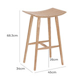 Temple &amp; Webster 65.7cm Yoko Curved Ash Wood Barstool