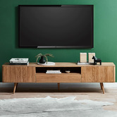Temple &amp; Webster 200cm Eden Solid American Oak TV Unit