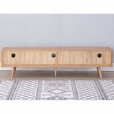 Temple &amp; Webster 200cm Eden Solid American Oak TV Unit