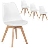 Temple &amp; Webster Nova Beech &amp; Faux Leather Dining Chairs