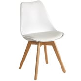 Temple &amp; Webster Nova Beech &amp; Faux Leather Dining Chairs
