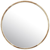 Temple & Webster Tate Round Wooden Framed Wall Mirror