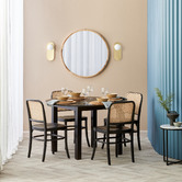 Temple &amp; Webster Tate Round Wooden Framed Wall Mirror