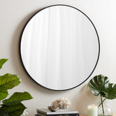 Temple &amp; Webster Tate Round Metal Framed Wall Mirror
