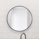 Temple &amp; Webster Tate Round Metal Framed Wall Mirror