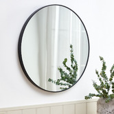 Temple &amp; Webster Tate Round Metal Framed Wall Mirror