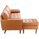 Temple &amp; Webster Tan Stockholm Faux Leather Reversible Chaise Sofa
