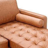 Temple &amp; Webster Tan Stockholm Faux Leather Reversible Chaise Sofa