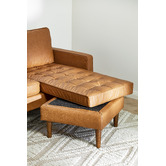 Temple &amp; Webster Tan Stockholm Faux Leather Reversible Chaise Sofa