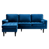 Temple &amp; Webster Stockholm Velvet Reversible Chaise Sofa