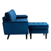 Temple &amp; Webster Stockholm Velvet 3 Seater Sofa with Reversible Chaise