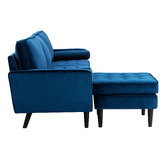 Temple &amp; Webster Stockholm Velvet Reversible Chaise Sofa