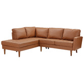 Temple &amp; Webster Stockholm 5 Seater Faux Leather Sofa with Chaise