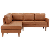Temple &amp; Webster Stockholm 5 Seater Faux Leather Sofa with Chaise
