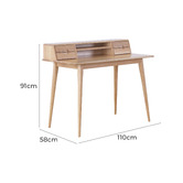 Temple &amp; Webster Oscar Scandinavian Style Solid Oak Desk