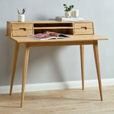 Temple &amp; Webster Oscar Scandinavian Style Solid Oak Desk