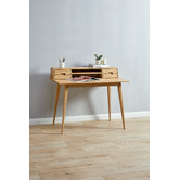 Temple &amp; Webster Oscar Scandinavian Style Solid Oak Desk