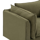 Temple &amp; Webster Jude Oversized Slipcover Armchair &amp; Ottoman Set