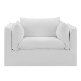 Temple &amp; Webster Jude Oversized Slipcover Armchair &amp; Ottoman Set
