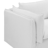 Temple &amp; Webster Jude Oversized Slipcover Armchair &amp; Ottoman Set