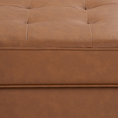 Temple &amp; Webster Tan Stockholm Faux Leather Sofa &amp; Ottoman Set