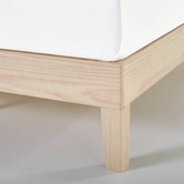 Temple &amp; Webster Whitewash Beckham Pine Wood Bed Base