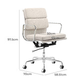 Temple &amp; Webster Dion Herringbone Desk &amp; Eames Replica Softpad Fabric Office Chair Set