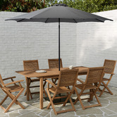 Temple &amp; Webster Lanai Eucalyptus Wood Outdoor Extendable Dining Table